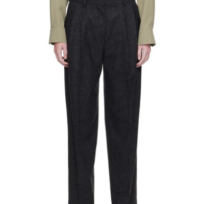 Totême Gray Double-Pleat Winter Trousers
