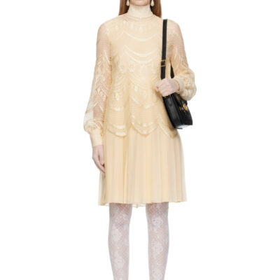 Valentino Beige Layered Midi Dress