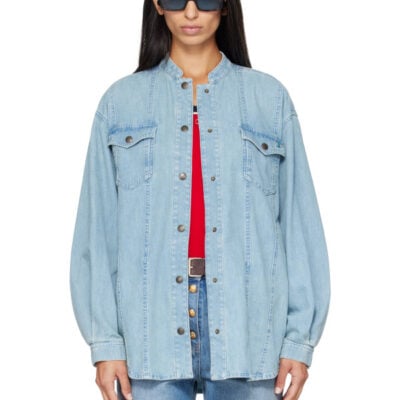 Valentino Blue Cotton Chambray Shirt
