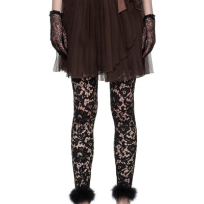 Valentino Brown Pleated Midi Skirt