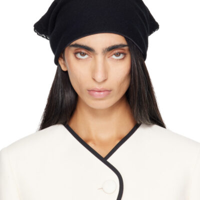 Valentino Garavani Black Knitted Cashmere Head Scarf