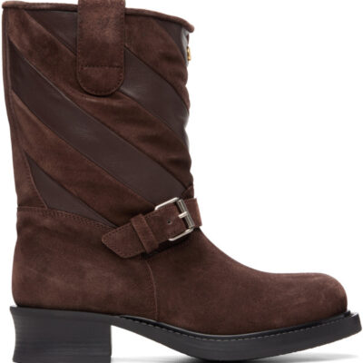Valentino Garavani Brown Patchwork Nappa Boots