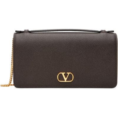 Valentino Garavani Brown VLogo Signature Shoulder Bag