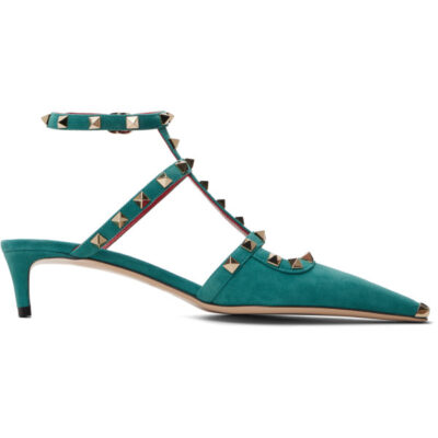 Valentino Garavani Green Rockstud Court 40mm Heels