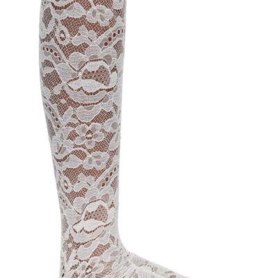 Valentino White Rebrode Lace Socks