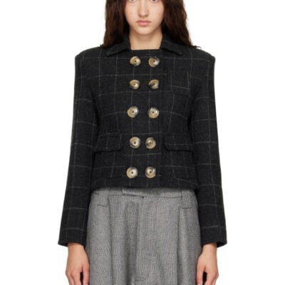 Vaquera Black Melton Shrunken Blazer
