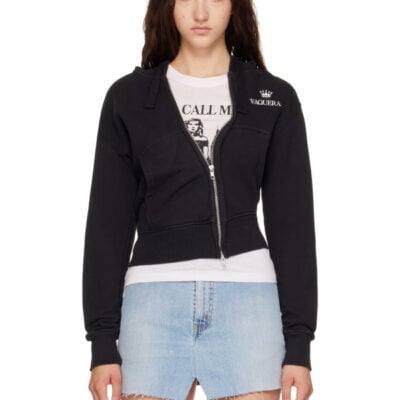 Vaquera Black Twisted Zip Hoodie