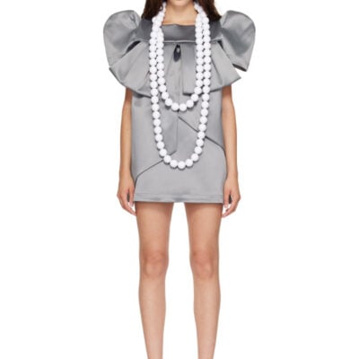 Vaquera Gray Satin Bow Minidress