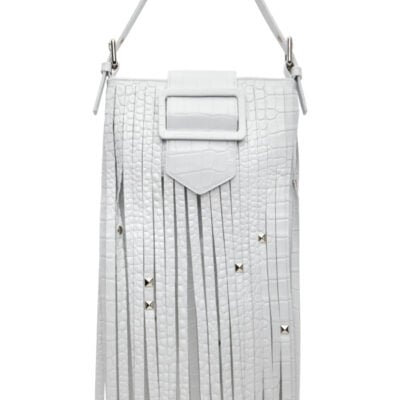 Vaquera White Mini Fringe Bag