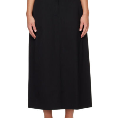 Veilance Black Serin Wool Maxi Skirt