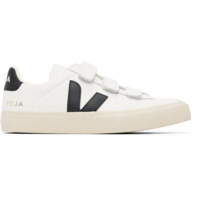 Veja White & Black Recife Leather Sneakers