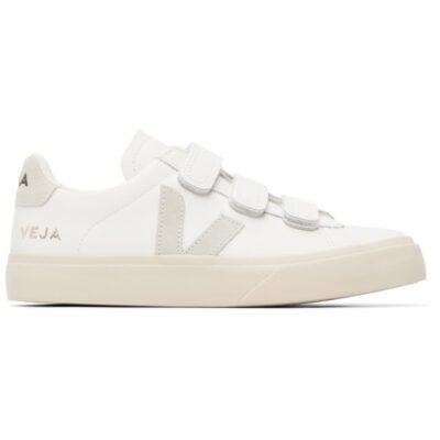 Veja White & Gray Recife Leather Sneakers