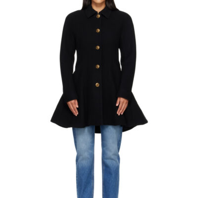 Versace Black Wool Coat