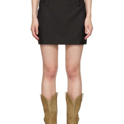 Versace Brown Lightweight Wool Miniskirt