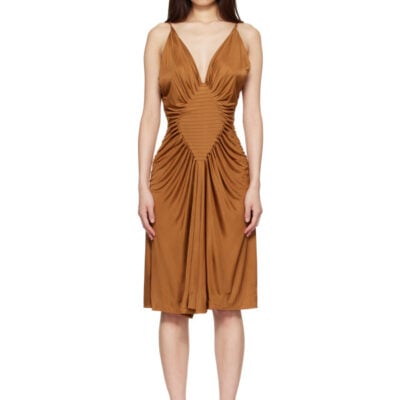 Versace Brown Viscose-Jersey Midi Dress