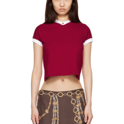 Versace Red Stretch Cotton-Jersey T-shirt