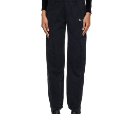 Vetements Black Athletic Logo Cut-Up Sweatpants