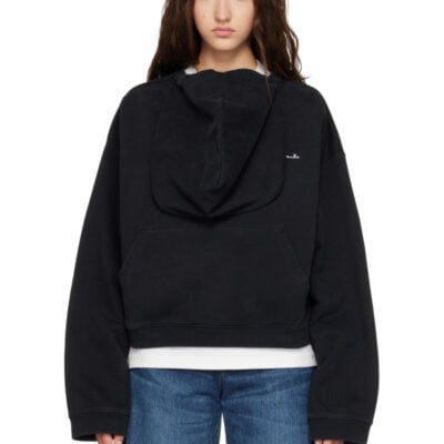Vetements Black Athletic Logo Hoodie