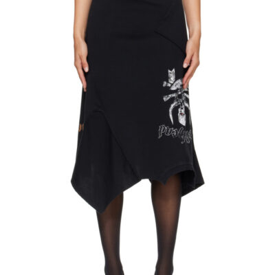 Vetements Black Motörhead Edition Upside-Down Midi Skirt