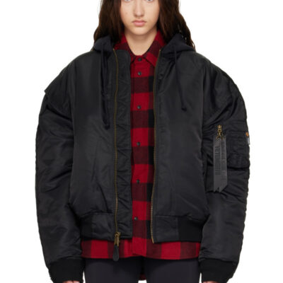 Vetements Black Reconstructed Bomber Jacket