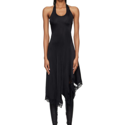 Vetements Black Twisted Lingerie Midi Dress