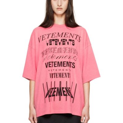 Vetements Pink Multilogo T-shirt