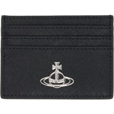Vivienne Westwood Black Orb Flat Card Holder