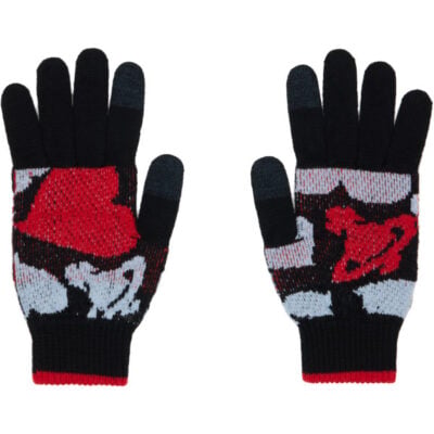 Vivienne Westwood Black & Red Hearts & Orbs Gloves