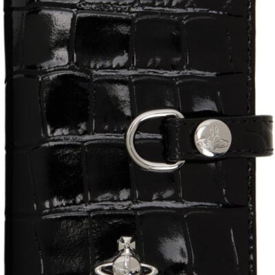 Vivienne Westwood Black Vertical Flap Card Holder