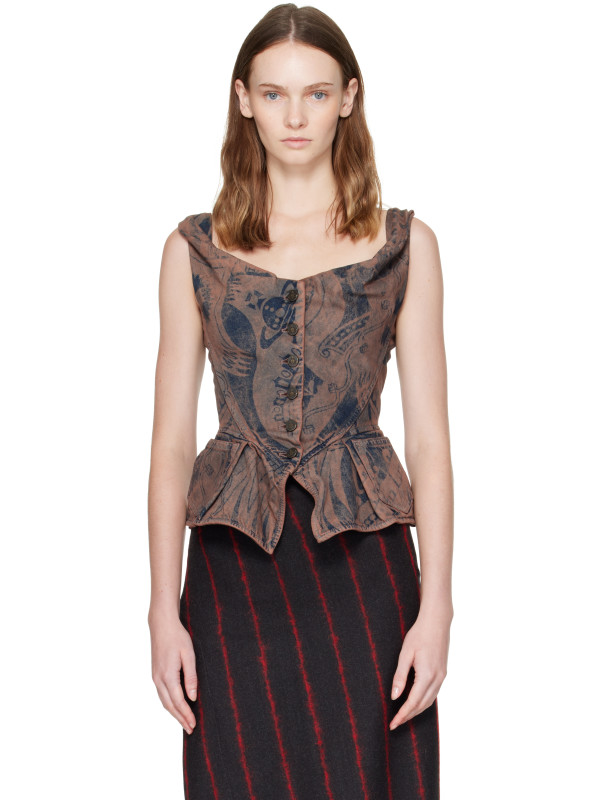 Vivienne Westwood Blue & Brown Monday Denim Vest