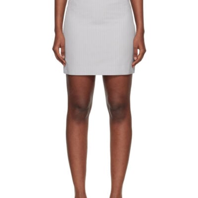 Vivienne Westwood Gray Pinstripe Shirting Miniskirt