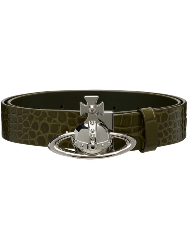Vivienne Westwood Khaki Orb Buckle Belt