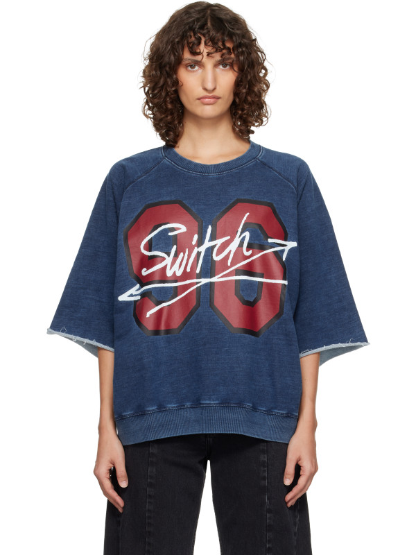 Vivienne Westwood Navy Washed '96 Switch' S/S Raglan Sweatshirt