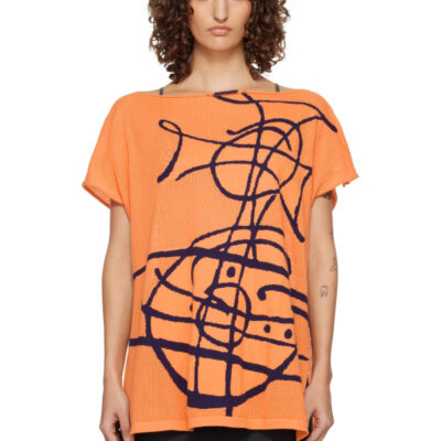 Vivienne Westwood Orange Beach Top Graffiti Orb Cover-Up Top