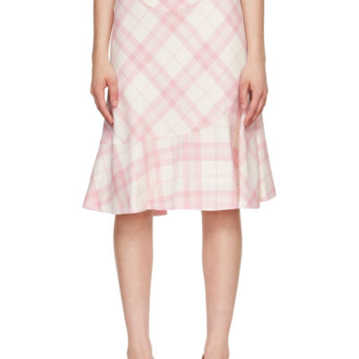 Vivienne Westwood Pink & Off-White Adder Midi Skirt