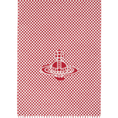 Vivienne Westwood Red & Gray Checkmate Scarf