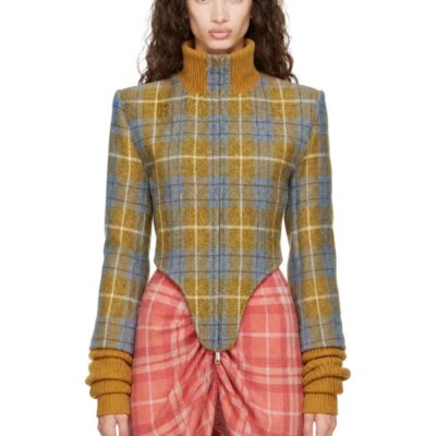 Vivienne Westwood Yellow & Blue Historical Bomber Jacket