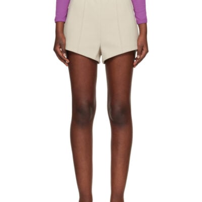 Wardrobenyc Beige Bonded Shorts