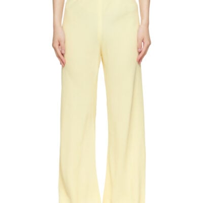 Wardrobenyc Beige Crepe Bias-Cut Trousers