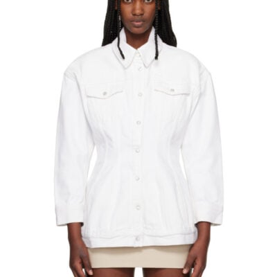 Wardrobenyc White Denim Contour Jacket