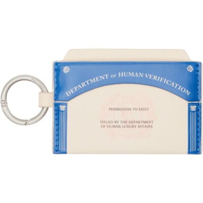 Willy Chavarria Off-White & Blue 'Human Verification' Card Holder