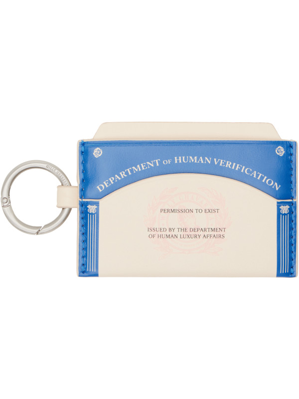 Willy Chavarria Off-White & Blue 'Human Verification' Card Holder