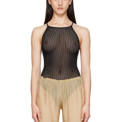 Wolford Black Daisy Net Bodysuit