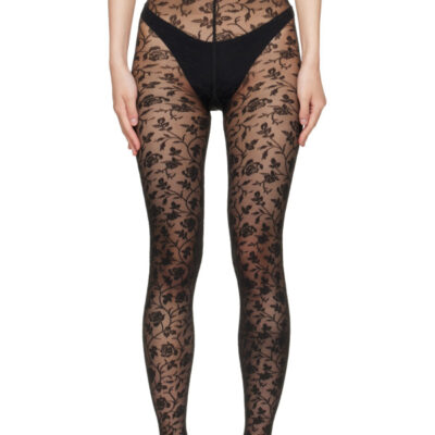 Wolford Black Rose Tights