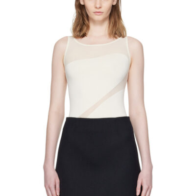 Wolford Off-White Shade Sleeveless String Bodysuit