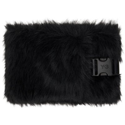 Y-3 Black Shag-Knit Neck Warmer