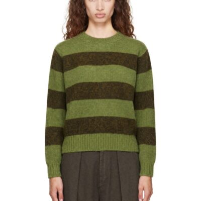 Ymc Green Jets Stripe Sweater