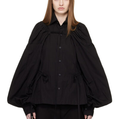 Yohji Yamamoto Black Broad Combination Shirt