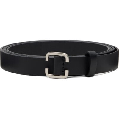 Yohji Yamamoto Black Soft Oil Leather Long Belt