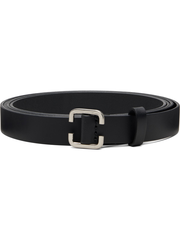 Yohji Yamamoto Black Soft Oil Leather Long Belt